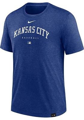 Nike Kansas City Royals Blue Early Work Design Short Sleeve Fashion T Shirt