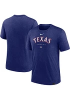Nike Texas Rangers Blue Early Work Wordmark Short Sleeve Fashion T Shirt