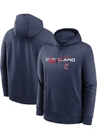 Nike Cleveland Guardians Mens Navy Blue Swoosh Neighborhood Long Sleeve Hoodie