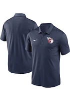Nike Cleveland Guardians Mens Navy Blue Team Agility Short Sleeve Polo