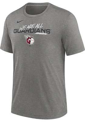 Nike Cleveland Guardians Grey We Are Team Short Sleeve Fashion T Shirt