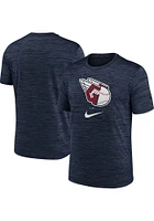 Nike Cleveland Guardians Navy Blue Logo Velocity Short Sleeve T Shirt