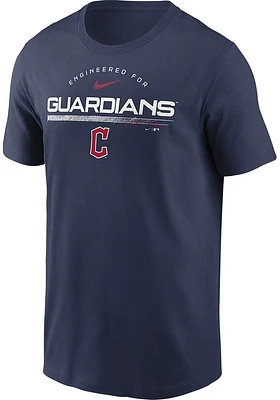 Nike Cleveland Guardians Navy Blue Team Engineered Short Sleeve T Shirt