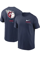 Nike Cleveland Guardians Navy Blue Over Shoulder Short Sleeve T Shirt