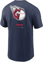 Nike Cleveland Guardians Navy Blue Over Shoulder Short Sleeve T Shirt
