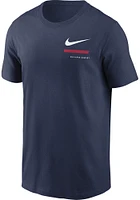 Nike Cleveland Guardians Navy Blue Over Shoulder Short Sleeve T Shirt