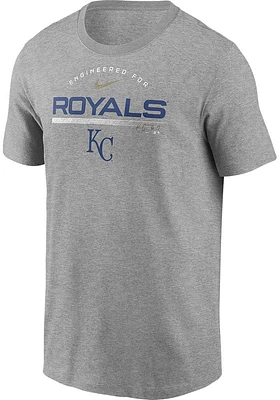 Nike Kansas City Royals Grey Team Engineered Short Sleeve T Shirt
