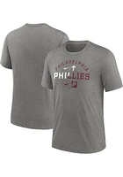 Nike Philadelphia Phillies Grey Review Slash Short Sleeve Fashion T Shirt