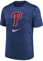 Nike Philadelphia Phillies Blue Logo Velocity Short Sleeve T Shirt