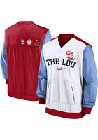 Nike St Louis Cardinals Mens White Rewind Warm Up Pullover Jackets