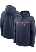Nike St Louis Cardinals Mens Navy Blue Swoosh Neighborhood Long Sleeve Hoodie