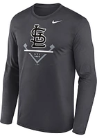 Nike St Louis Cardinals Charcoal Icon Legend Long Sleeve T-Shirt