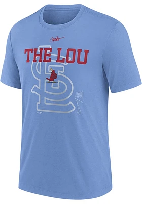 Nike St Louis Cardinals Light Blue Rewind Retro Short Sleeve Fashion T Shirt