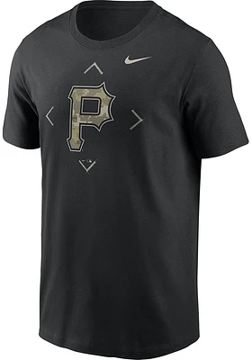 Nike Pittsburgh Pirates Black Camo Logo Short Sleeve T Shirt