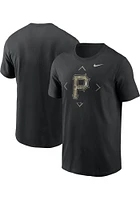 Nike Pittsburgh Pirates Black Camo Logo Short Sleeve T Shirt