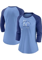 Nike Kansas City Royals Womens Light Blue Primetime LS Tee