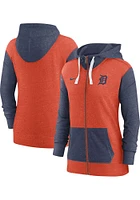 Nike Detroit Tigers Womens Orange Primetime Long Sleeve Full Zip Jacket