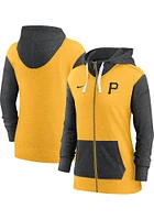 Nike Pittsburgh Pirates Womens Yellow Primetime Long Sleeve Full Zip Jacket