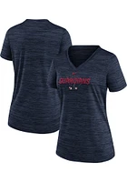 Nike Cleveland Guardians Womens Navy Blue Velocity T-Shirt
