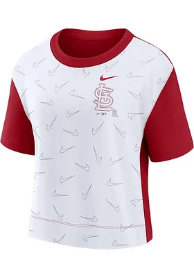 Nike St Louis Cardinals Womens White Line Up Short Sleeve T-Shirt