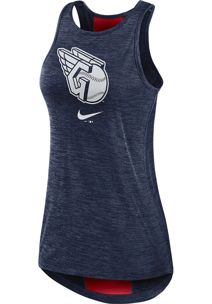 Nike Cleveland Guardians Womens Navy Blue Mono Primetime Tank Top