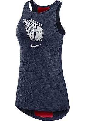 Nike Cleveland Guardians Womens Navy Blue Mono Primetime Tank Top