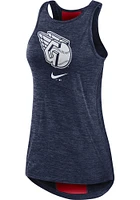 Nike Cleveland Guardians Womens Navy Blue Mono Primetime Tank Top