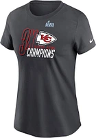 Nike Kansas City Chiefs Womens Charcoal 2022 Super Bowl Champs Multi Short Sleeve T-Shirt