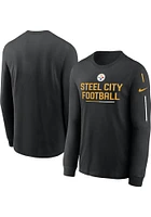 Nike Pittsburgh Steelers Black Team Slogan Long Sleeve T Shirt