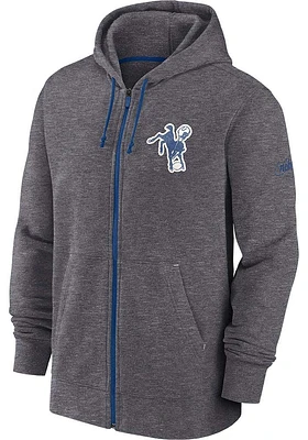 Nike Indianapolis Colts Mens Grey Historic Lifestyle Long Sleeve Full Zip Jacket