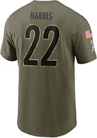 Najee Harris Pittsburgh Steelers Olive Salute To Service Short Sleeve Player T Shirt