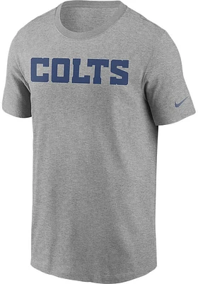 Nike Indianapolis Colts Grey Wordmark Essential Short Sleeve T Shirt