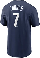 Trea Turner Philadelphia Phillies Navy Blue Name Number Short Sleeve Player T Shirt
