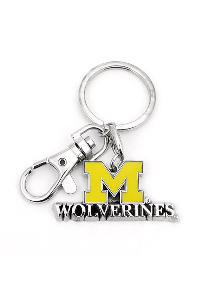 Michigan Wolverines Heavyweight Keychain - Silver