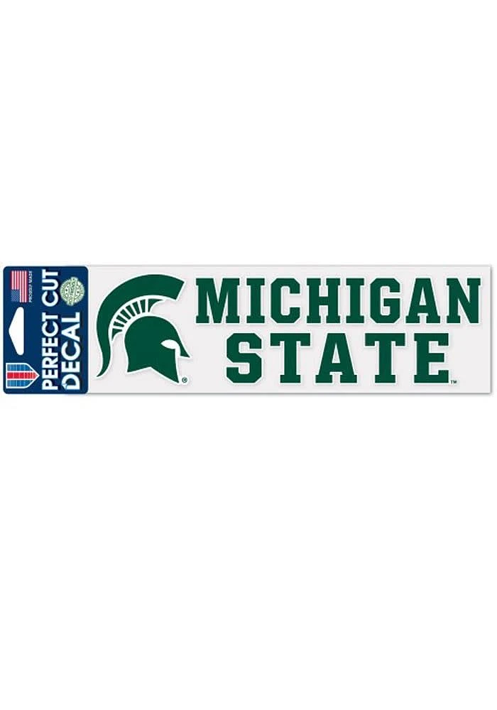 Michigan State Spartans 3x10 Perfect Cut Graphic Auto Decal - Green