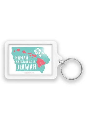 Iowa designed and illustrated by John Bosley Keychain - Green