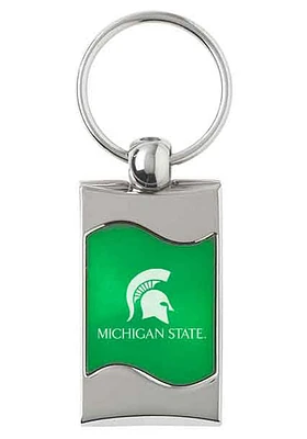 Michigan State Spartans Green Wave Keychain - Green