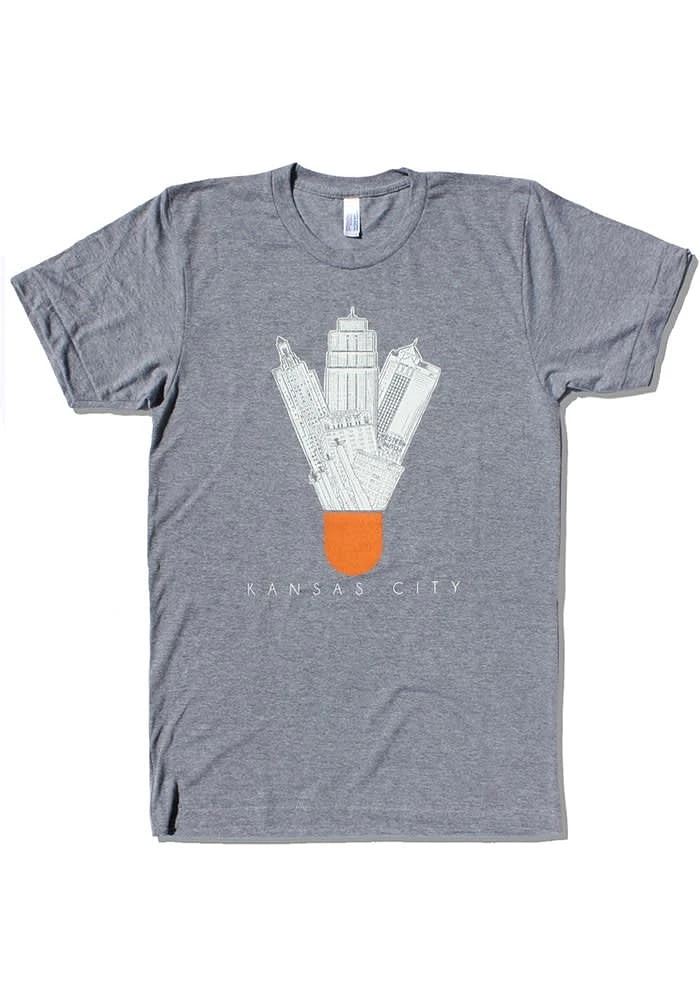 Bozz Prints Kansas City Grey Icons Shuttlecock Short Sleeve Fashion T Shirt