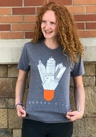 Bozz Prints Kansas City Grey Icons Shuttlecock Short Sleeve Fashion T Shirt