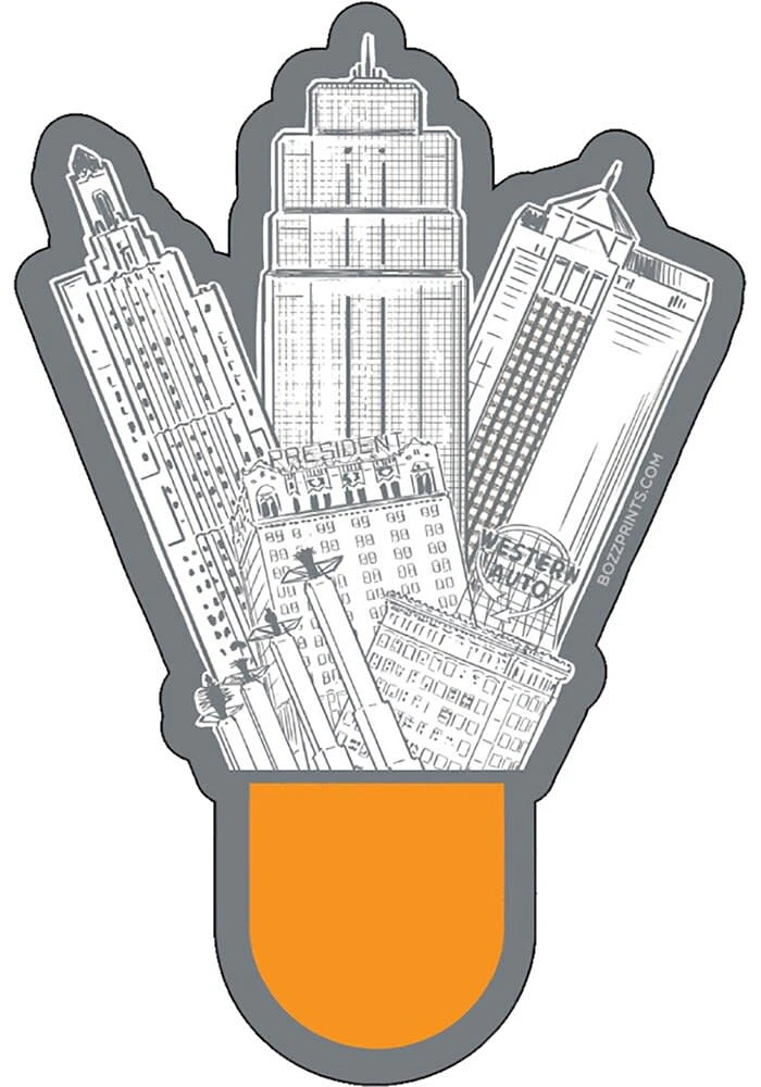 Kansas City Kansas City Icons Stickers - Orange