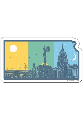 Kansas Layers of Kansas Stickers - Blue