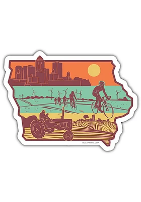 Iowa Layers of Iowa Sticker Stickers - White