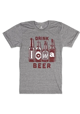 Bozz Prints Iowa Grey Drink Beer Short Sleeve Fashion T Shirt