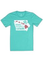 Bozz Prints Iowa Teal Hawaii Backwards Short Sleeve Fashion T Shirt