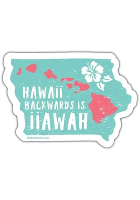 Iowa Hawaii Backward Stickers - Green