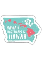 Iowa Hawaii Backward Stickers - Green