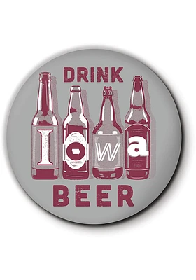 Iowa Drink Beer Coaster - Grey