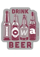 Iowa Drink Beer Stickers - Grey