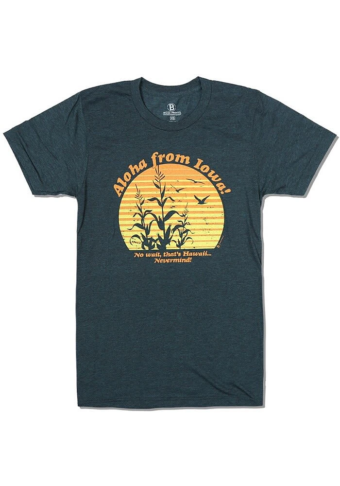 Bozz Prints Iowa Navy Blue Aloha From Short Sleeve Fashion T Shirt