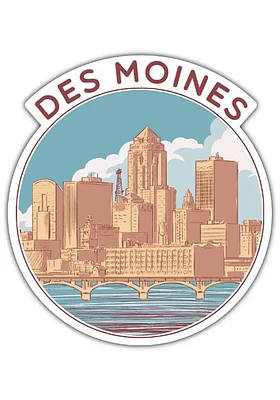 Bozz Prints Des Moines Circle Magnet